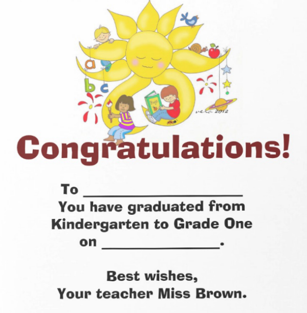 simple preschool graduate certificate