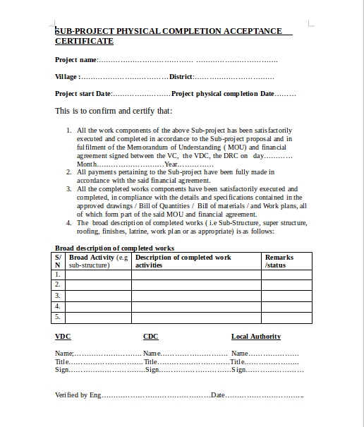 5+ Project Completion Certificate Templates - PDF, DOC ...