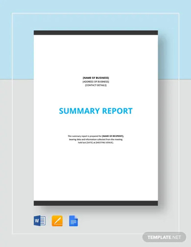 summary report template