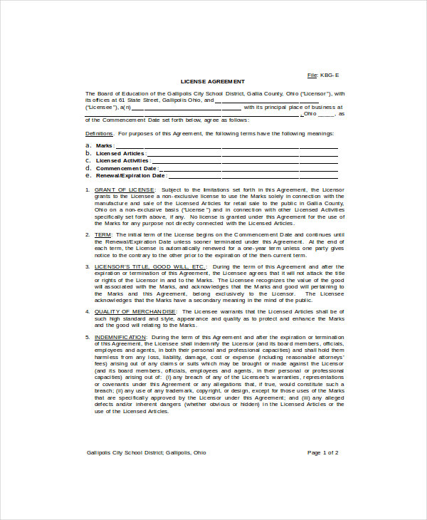 14+ Trademark License Agreement Templates - PDF, Word, Apple Pages ...