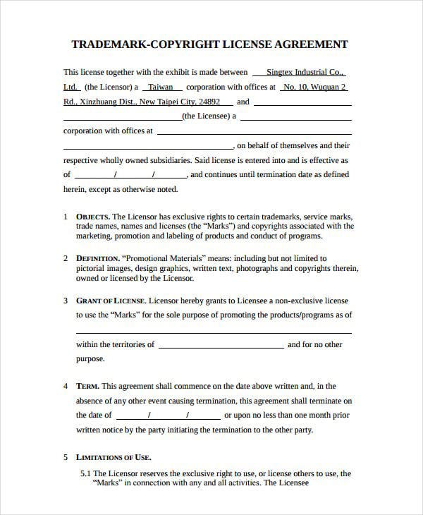 free-trademark-license-agreement-template-printable-templates