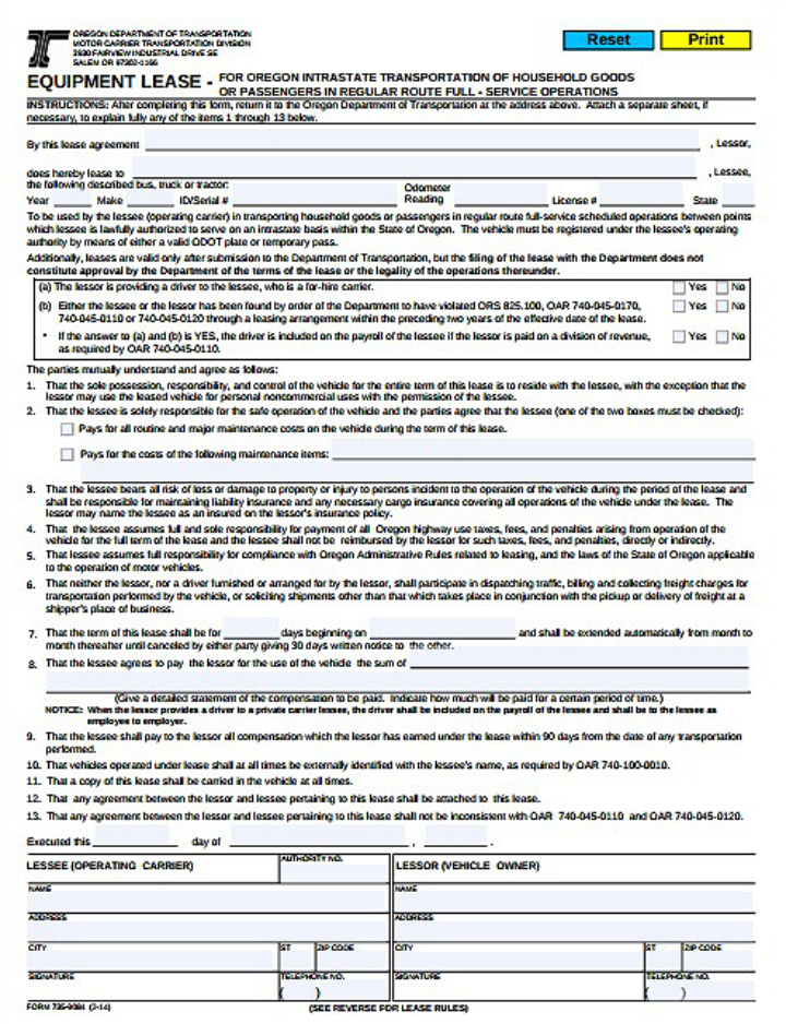 8+ Equipment Lease Request Form Templates - PDF