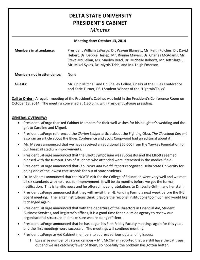 How To Write Minutes Of Meeting Template