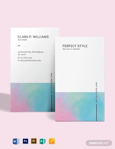 watercolor wash business card template