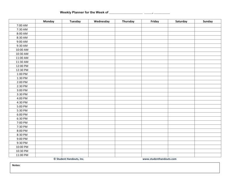 weekly hourly planner used for setting goal setting activities 1 788x60