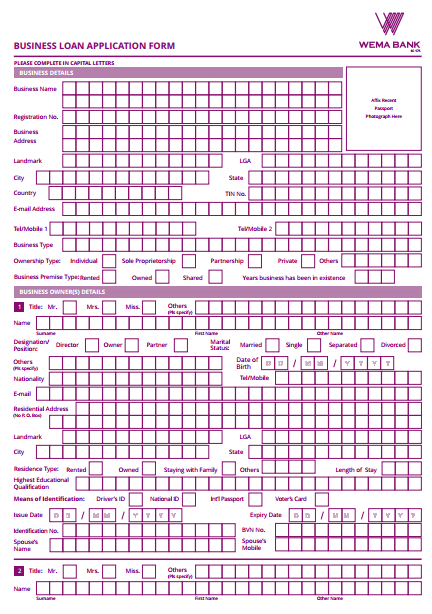 12+ Business Loan Application Form Templates - PDF