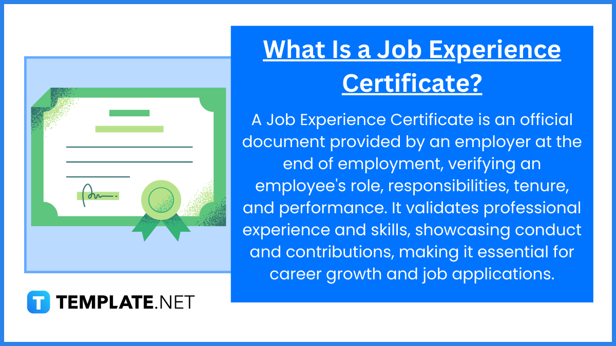 what is a job experience certificate