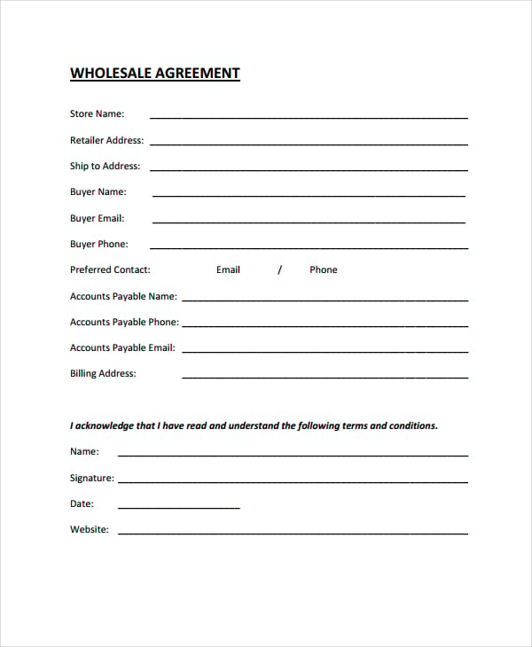 27+ Wholesale Agreement Templates PDF, Word, Apple Pages, Google Docs