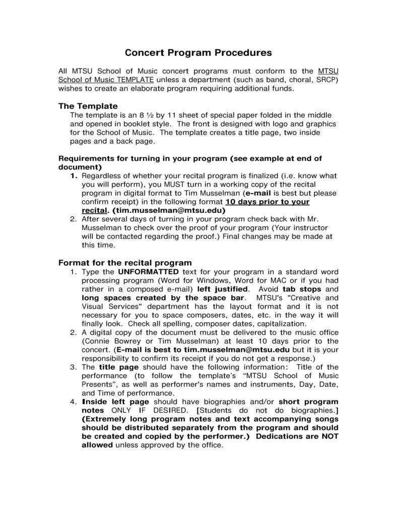 9+ Concert Program Templates - PDF