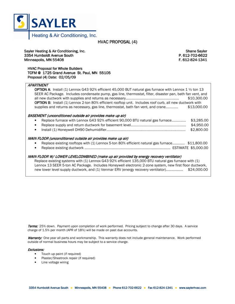 Free Hvac Proposal Template Download Nisma.Info