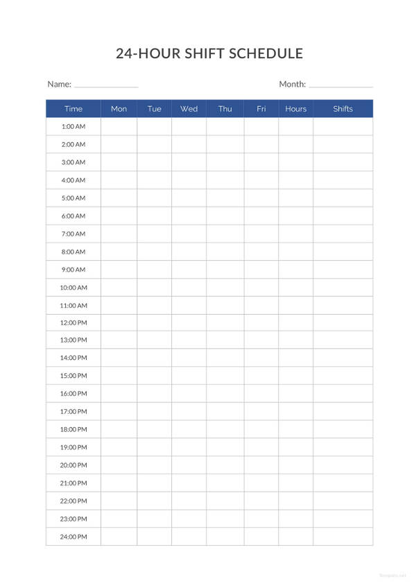 24 Hour Shift Schedule Template