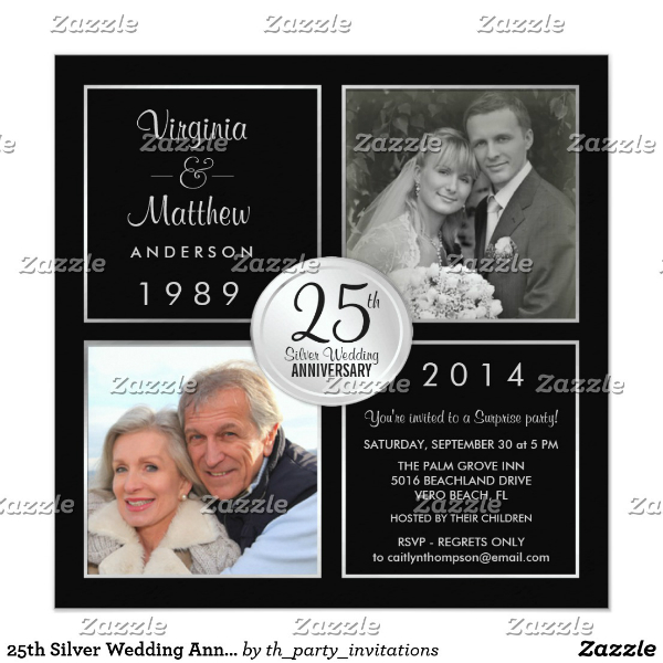 th silver wedding anniversary surprise party card