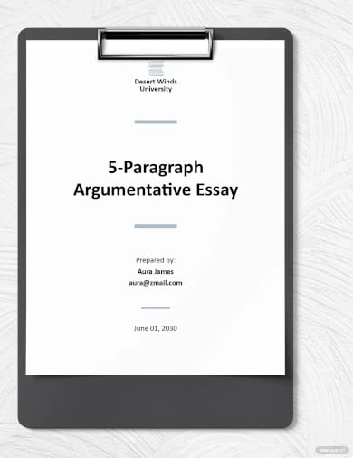 paragraph argumentative essay template