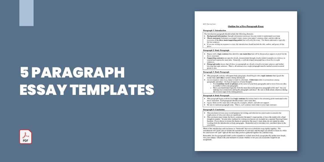 five paragraph essay template pdf