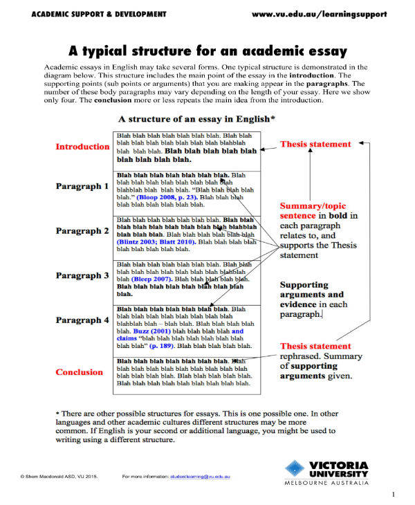 example essay layout