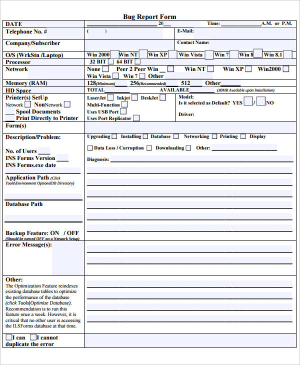 11+ Bug Report Templates - PDF, DOC, XLS