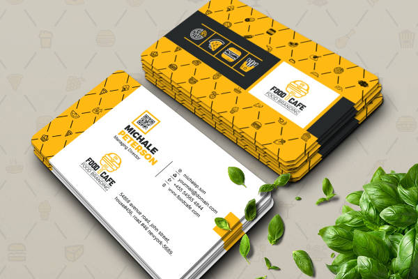 business card for fast food company