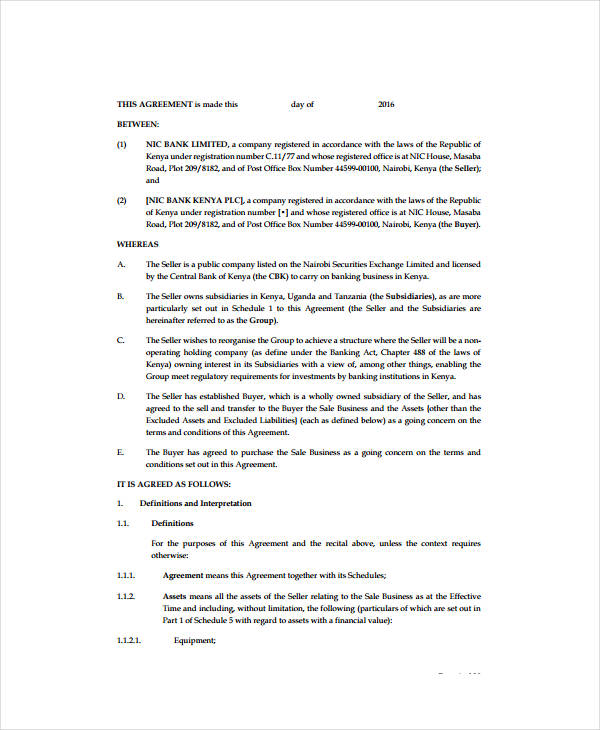 7  Asset Transfer Agreement Templates PDF