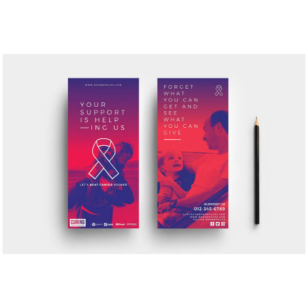 cancer charity dl card template