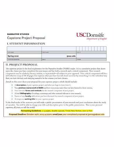 capstone student project proposal template