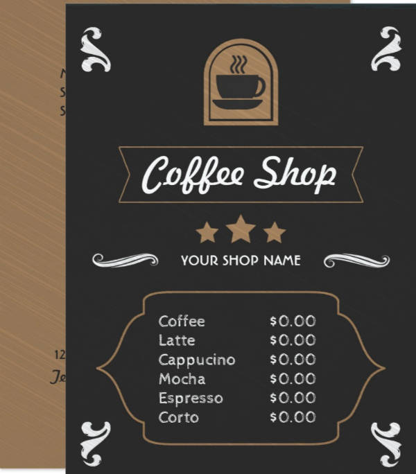 Coffee Shop Menu Designs 15+ Free Templates in PSD, AI