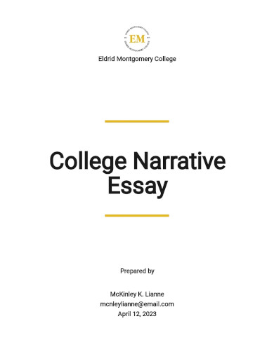 college narrative essay template