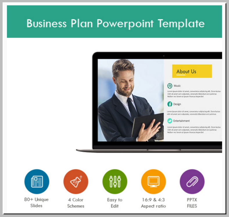 colorful business plan powerpoint template 788x