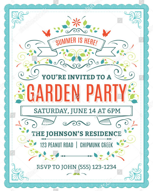 14 Garden Party Invitation Designs And Templates Psd Ai