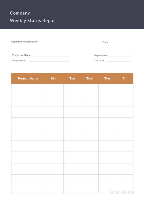 Weekly Status Report Template - 26+ Free Word Documents Download | Free ...