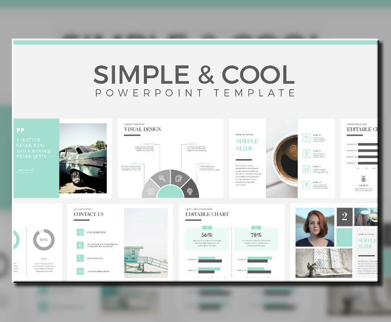 cool clean powerpoint template 788x650