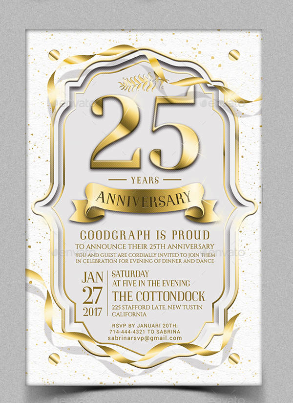 25th Wedding Anniversary Invitation Ubicaciondepersonas cdmx gob mx