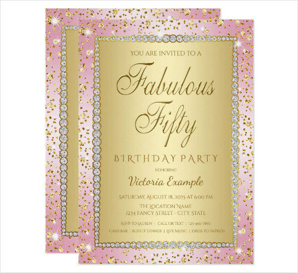7 50th Birthday Party Invitation Designs Templates PSD AI Free 
