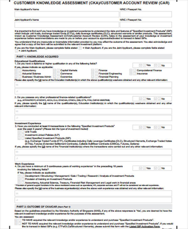6+ Knowledge Assessment Templates PDF