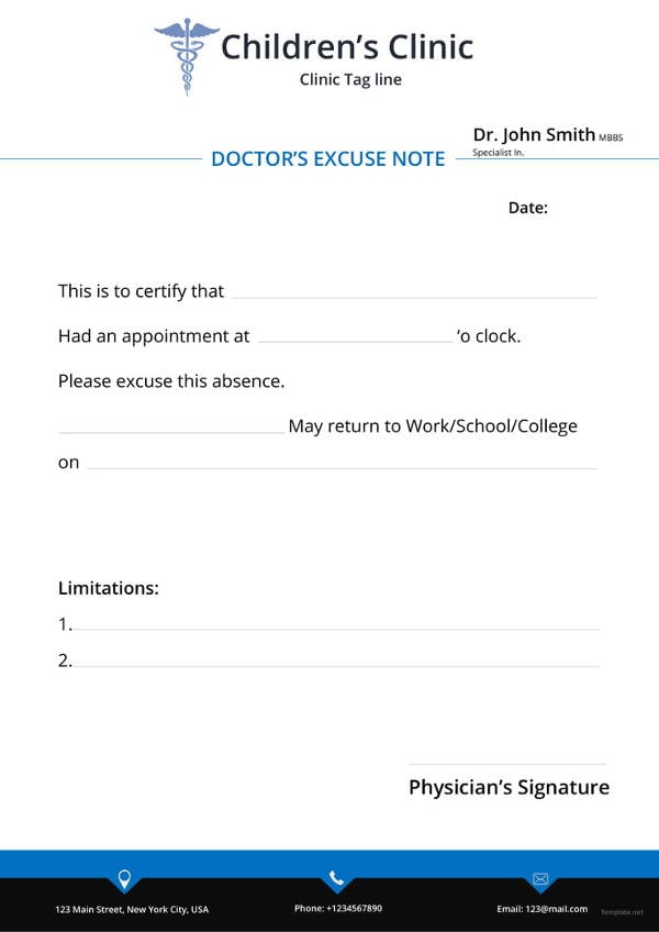 excuse letter for missing work from doctor