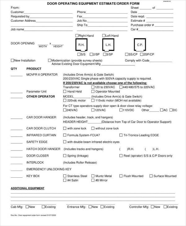 16+ Estimate Template Formats PDF, DOC, XLS