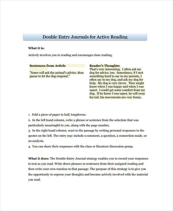 10+ Double Entry Journal Templates - PDF, DOC