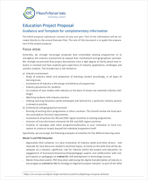 child development project proposal