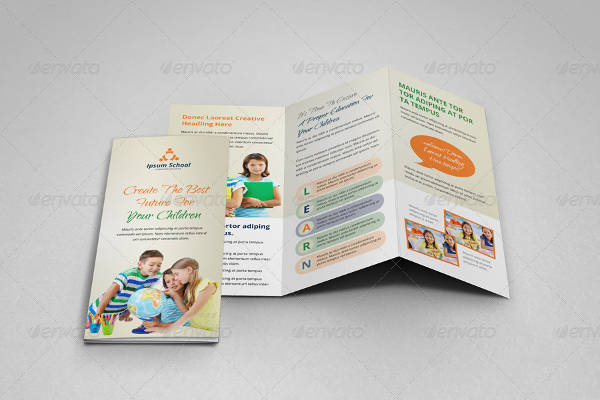 education school trifold brochure template