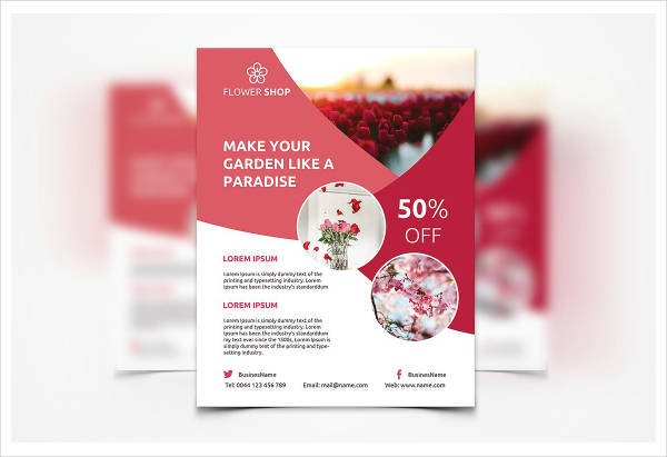 elegant flower shop flyer design