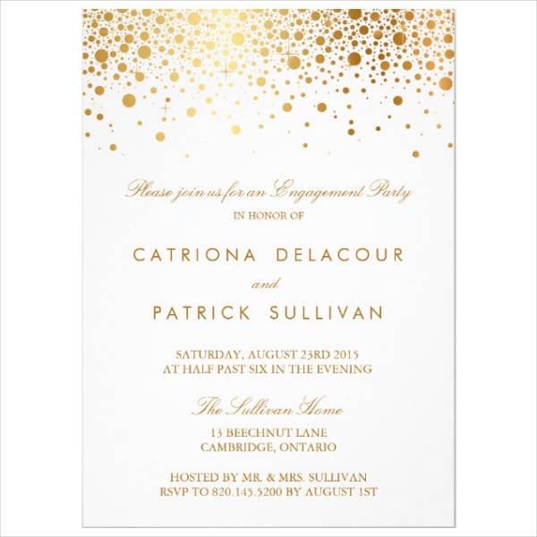 elegant foil engagement party invitation