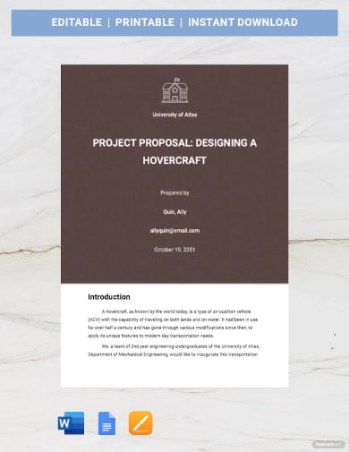 engineering student project proposal template