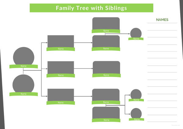 9  Family Tree Template with Siblings PDF Doc