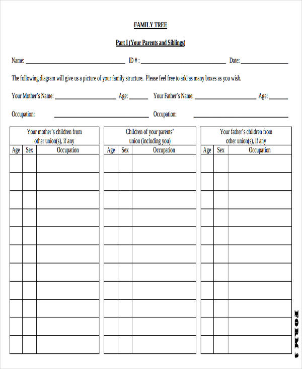 Family Tree Chart – Free Family Tree Templates