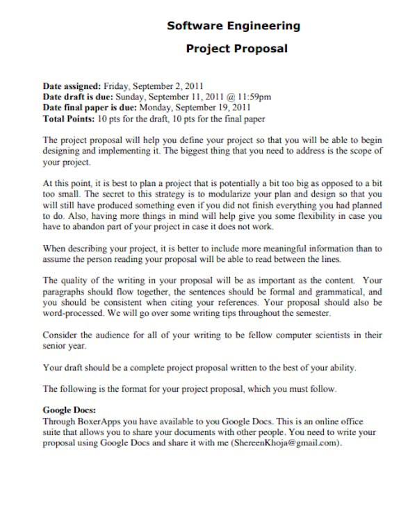 final year software engineering project proposal