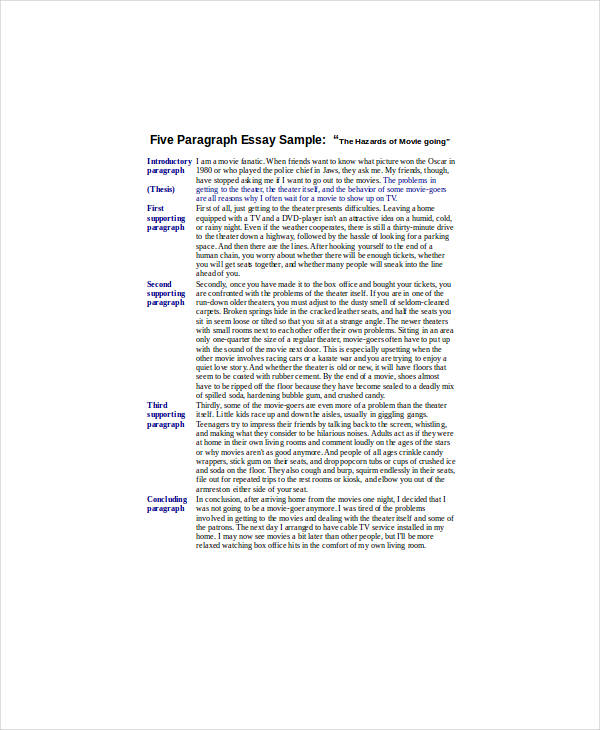 5 paragraph essay example college pdf