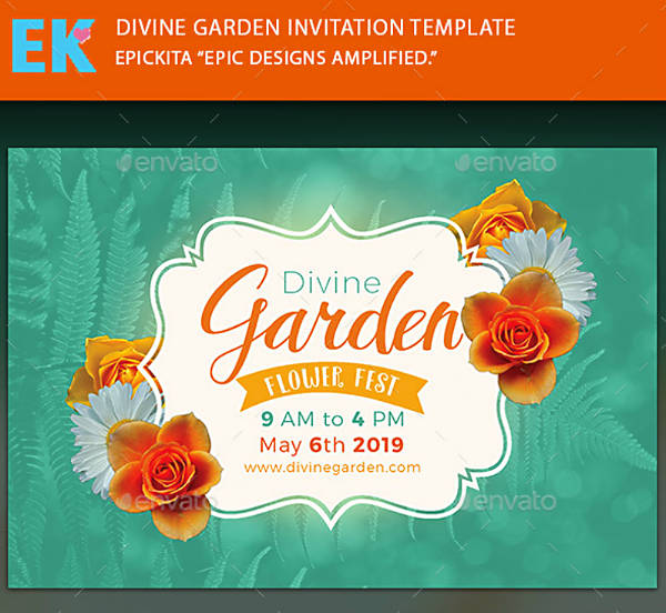 flower fest garden party invitation