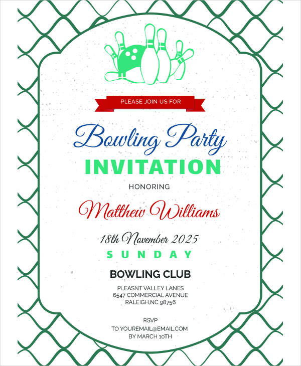 free corporate bowling invitation template