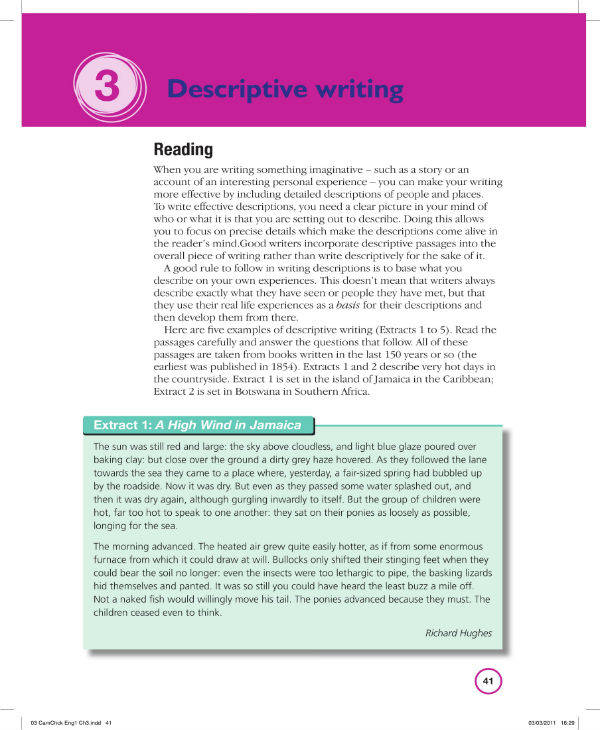 essay descriptive book