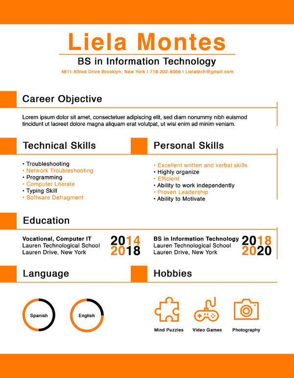 Curriculum Vitae Template For Fresh Graduate 11+ Teaching Fresher Resume Templates