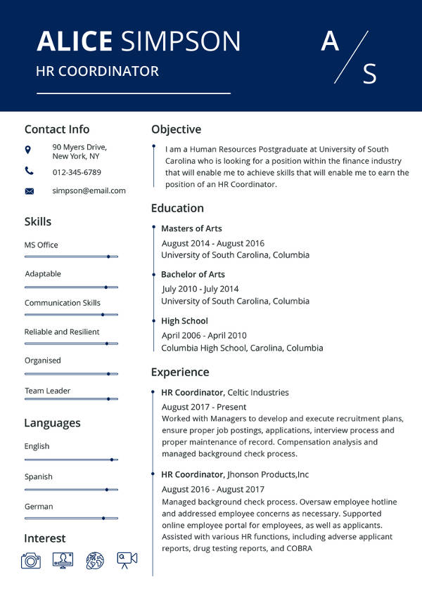 resume templates free pdf download